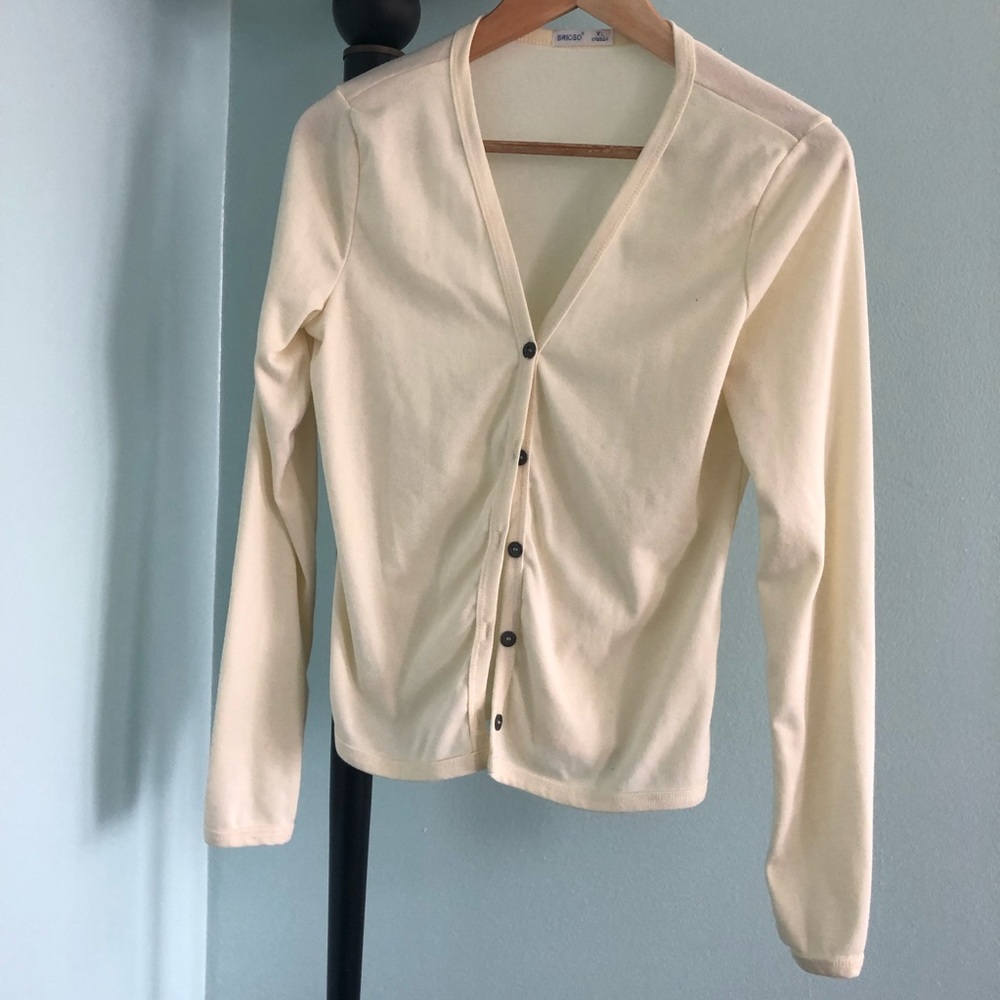 light yellow cardigan